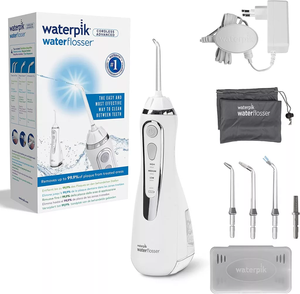 Waterpik Irrigador Inal谩mbrico con 3 Posiciones de Control del Agua a Presi贸n con Bater铆a Recargable, Eliminaci贸n de Placa Dental 贸ptimo para